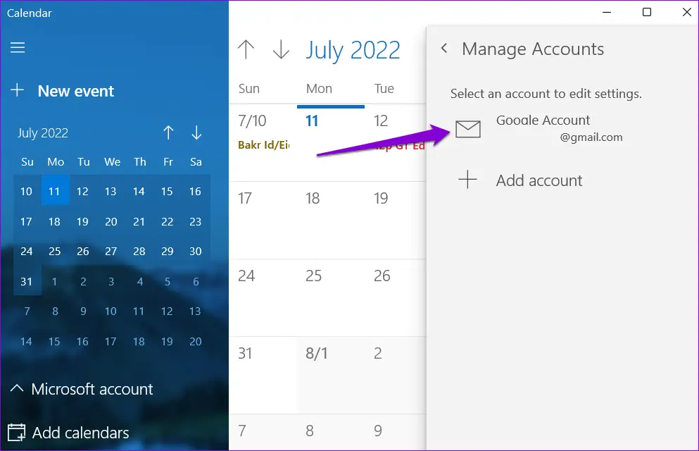 Cómo usar Google Calendar en Windows 11