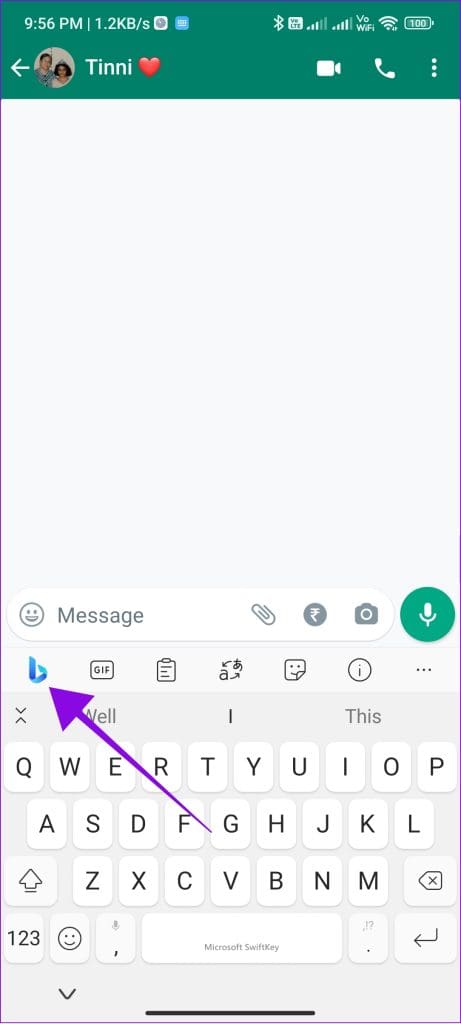 use Bing Chat en el teclado Swift para obtener chatgpt en WhatsApp
