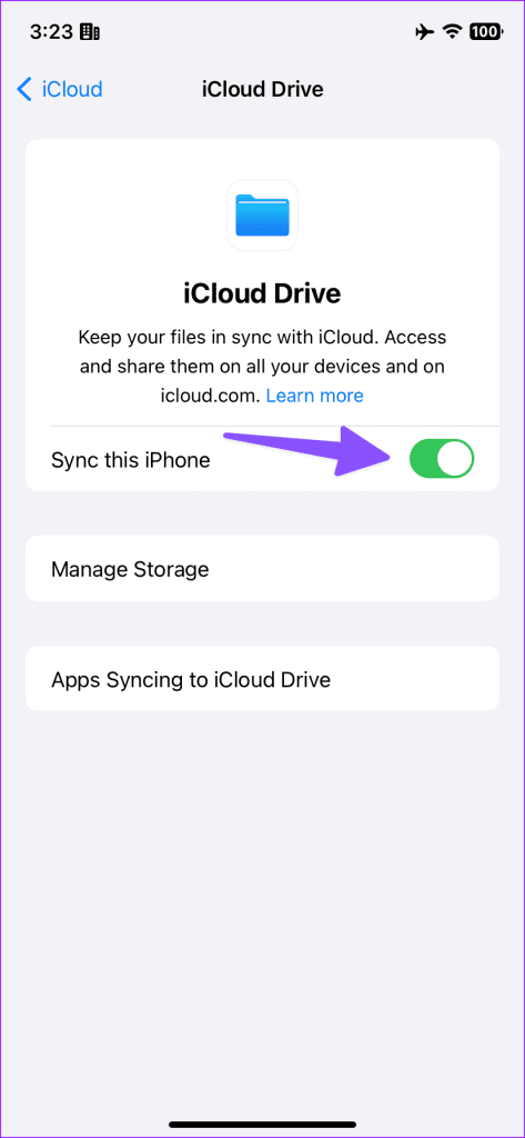 iCloud Drive ocupa espacio en el iPhone 16